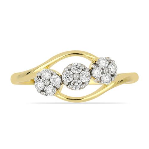 BUY 14K GOLD NATURAL WHITE DIAMOND GEMSTONE CLASSIC RING